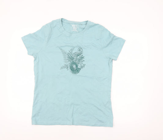 Mountain Warehouse Women's Blue Organic Cotton T-Shirt Size 14