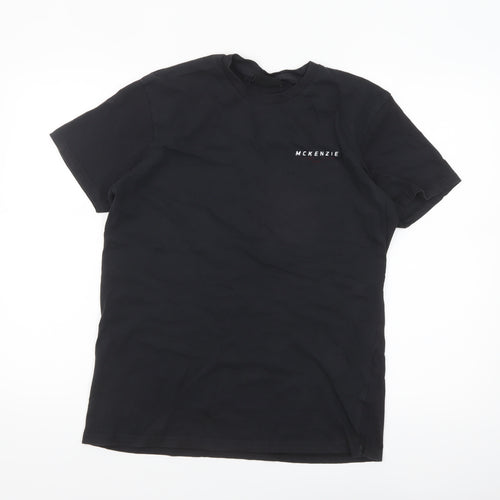 McKenzie Men's Black Crew Neck Short Sleeve Cotton T-Shirt Size M