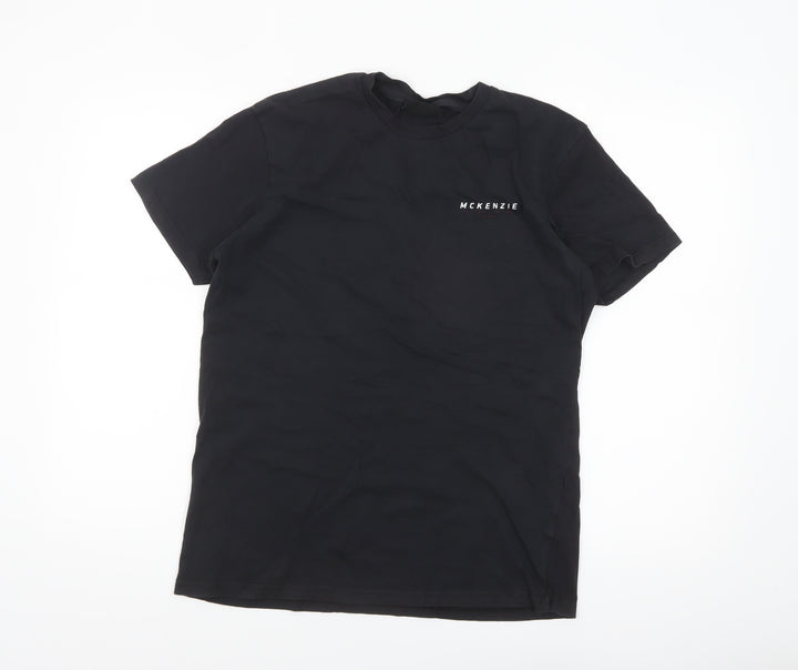 McKenzie Men's Black Crew Neck Short Sleeve Cotton T-Shirt Size M