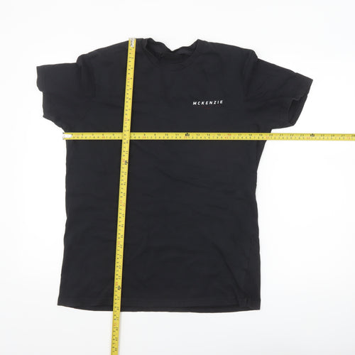 McKenzie Men's Black Crew Neck Short Sleeve Cotton T-Shirt Size M