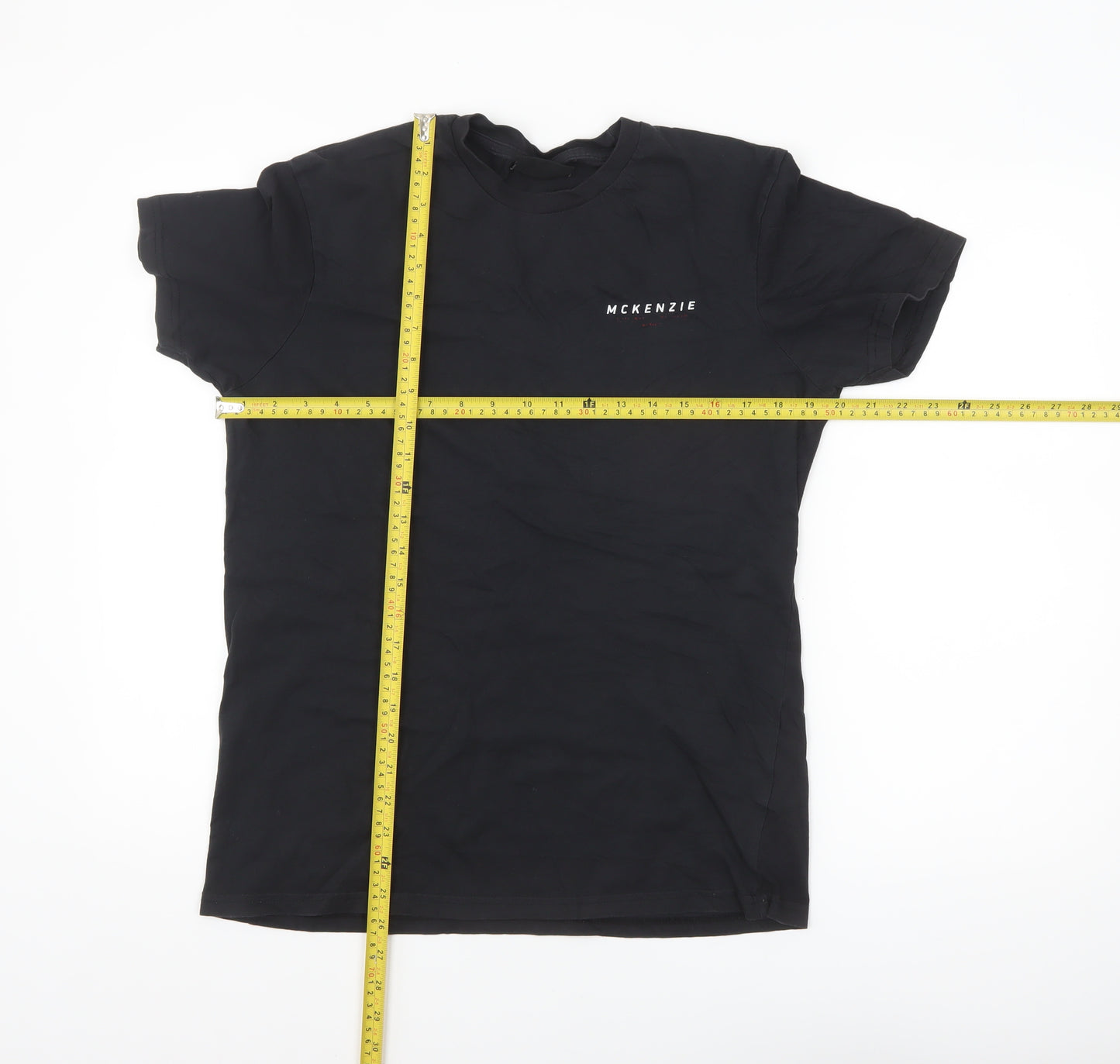 McKenzie Men's Black Crew Neck Short Sleeve Cotton T-Shirt Size M