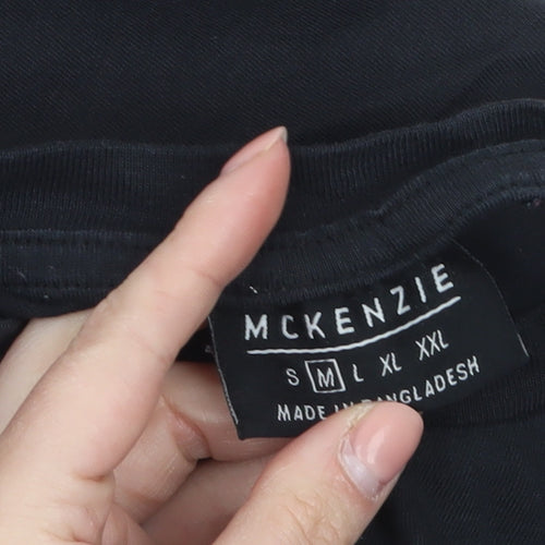 McKenzie Men's Black Crew Neck Short Sleeve Cotton T-Shirt Size M
