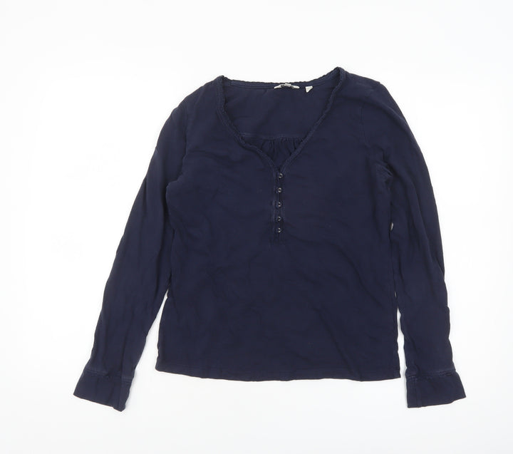 FatFace Women Blue Long Sleeve Tunic Blouse Size 10