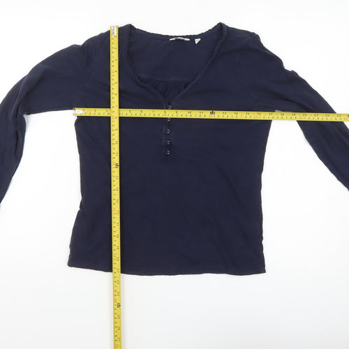 FatFace Women Blue Long Sleeve Tunic Blouse Size 10