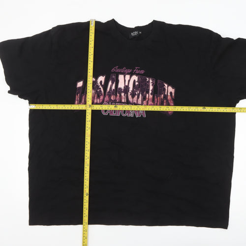 boohooMAN Men's Black 3XL Los Angeles California Graphic T-Shirt