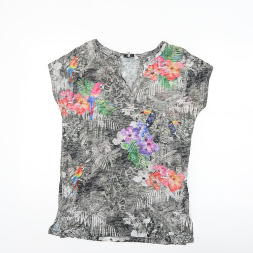 Next Women's Multicoloured Tropical Print T-Shirt Size 8
