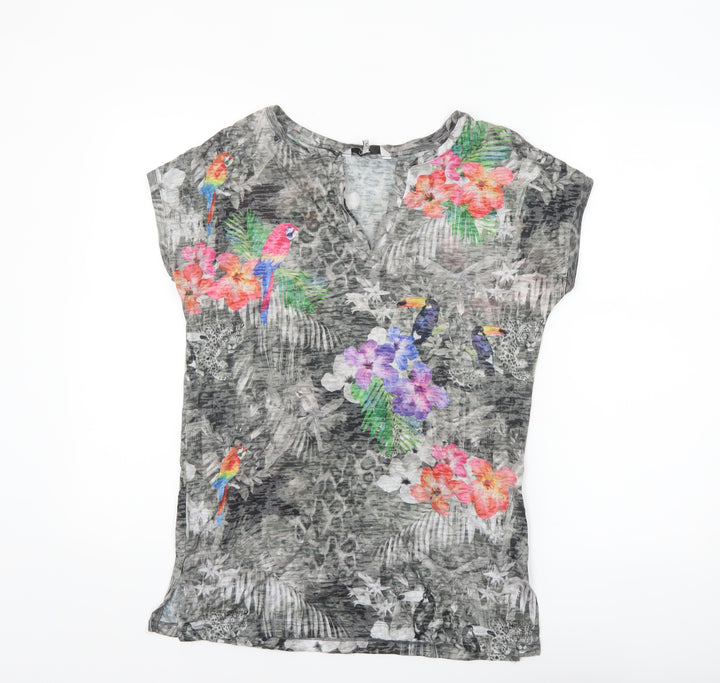 Next Women's Multicoloured Tropical Print T-Shirt Size 8