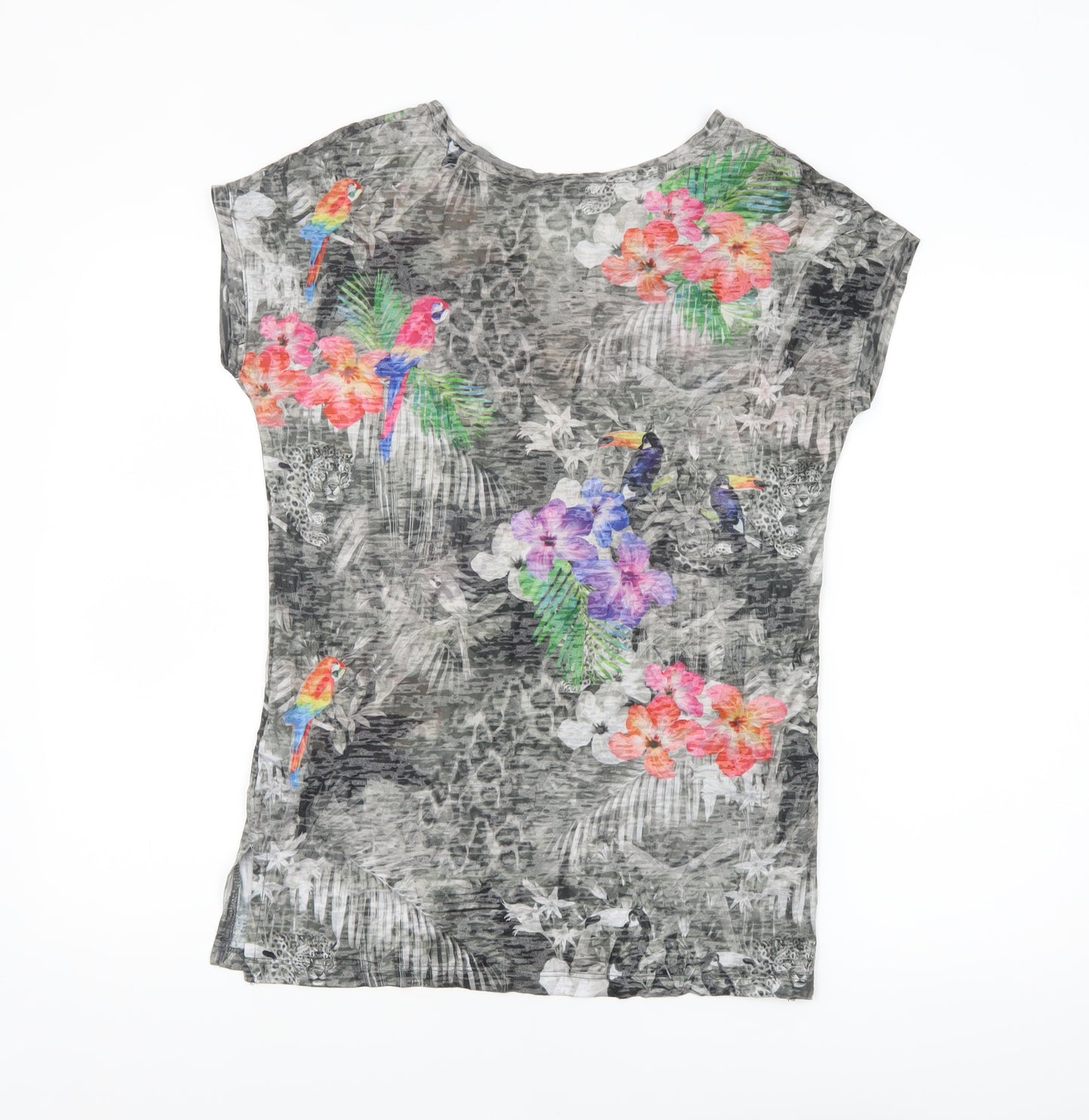 Next Women's Multicoloured Tropical Print T-Shirt Size 8