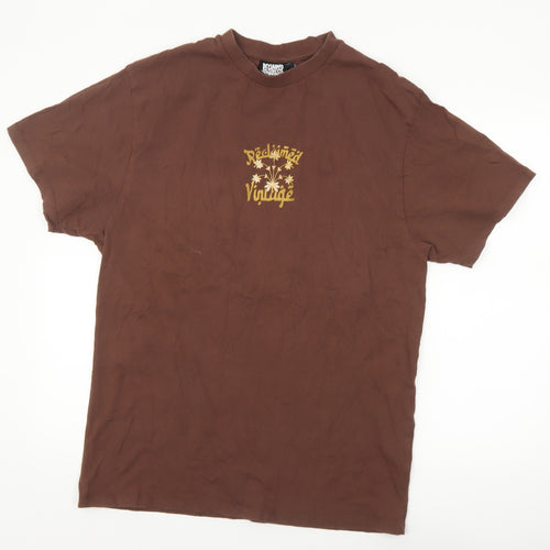 Reclaimed Vintage Women’s Brown Graphic Cotton T-Shirt UK 10