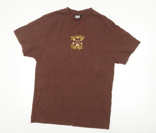 Reclaimed Vintage Women’s Brown Graphic Cotton T-Shirt UK 10