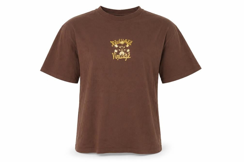 Reclaimed Vintage Women’s Brown Graphic Cotton T-Shirt UK 10