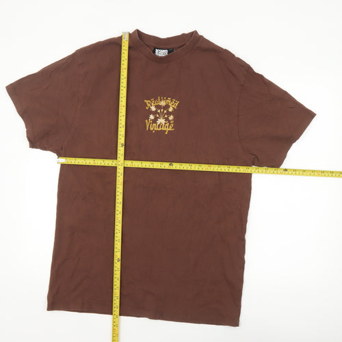 Reclaimed Vintage Women’s Brown Graphic Cotton T-Shirt UK 10