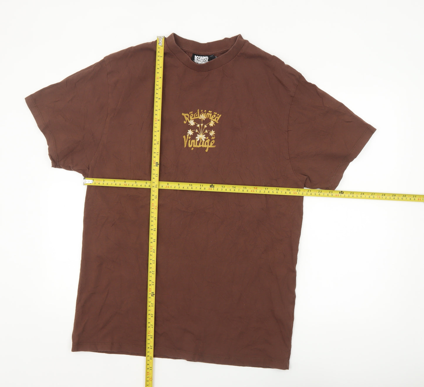 Reclaimed Vintage Women’s Brown Graphic Cotton T-Shirt UK 10
