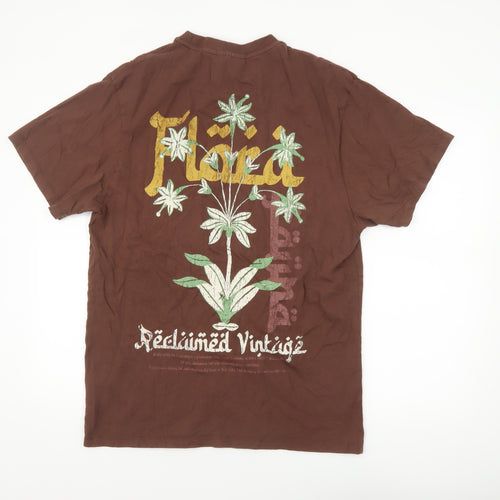 Reclaimed Vintage Women’s Brown Graphic Cotton T-Shirt UK 10