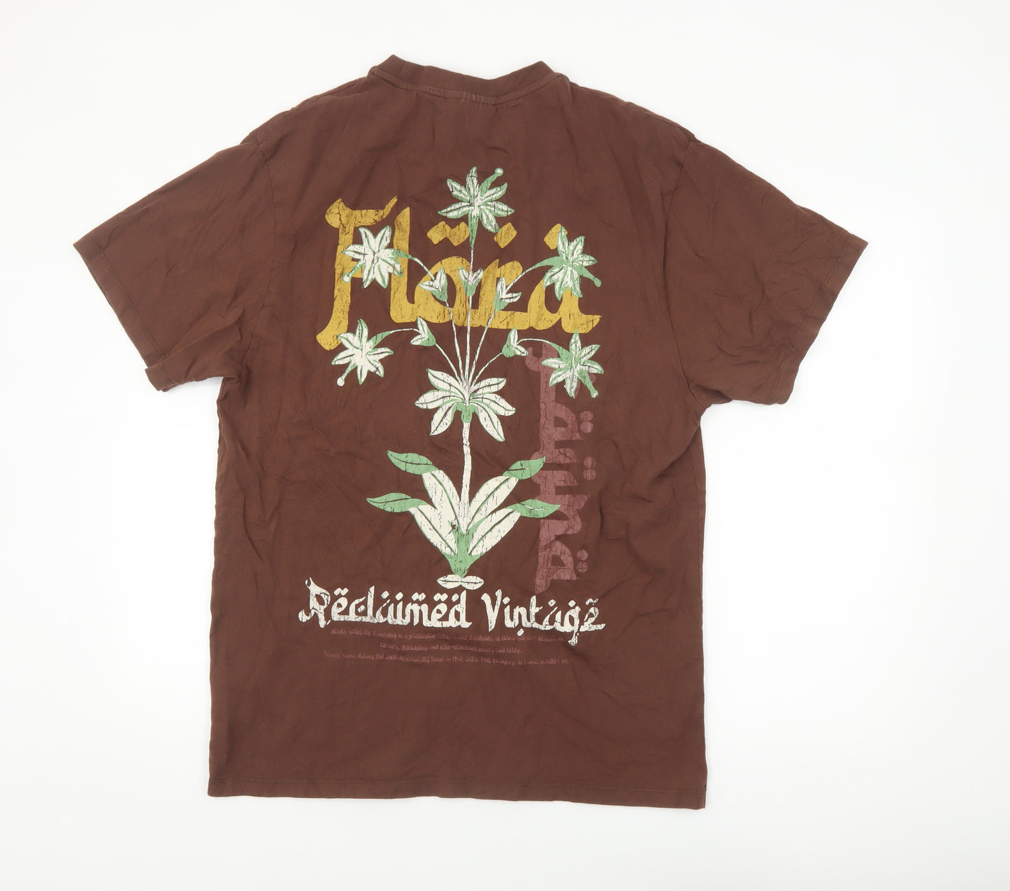 Reclaimed Vintage Women’s Brown Graphic Cotton T-Shirt UK 10
