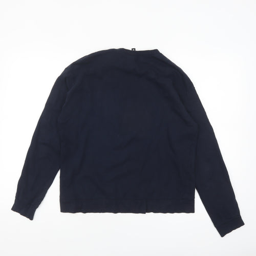H&M Divided Womens Navy Blue Long Sleeve Crew Neck T-Shirt Size 12