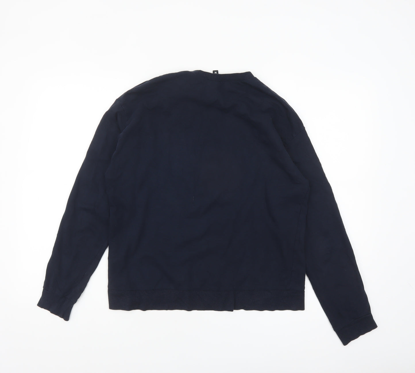 H&M Divided Womens Navy Blue Long Sleeve Crew Neck T-Shirt Size 12