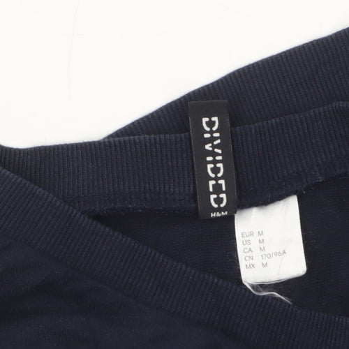 H&M Divided Womens Navy Blue Long Sleeve Crew Neck T-Shirt Size 12