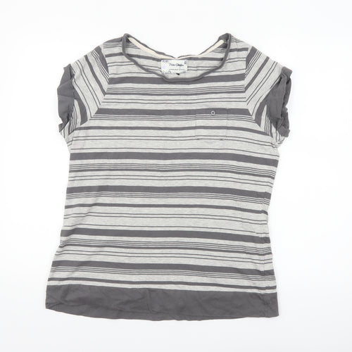 Peter Storm Womens Grey Striped Short Sleeve Cotton T-Shirt Size 18