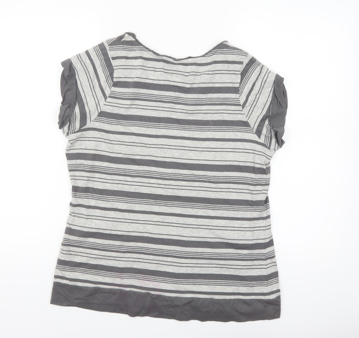 Peter Storm Womens Grey Striped Short Sleeve Cotton T-Shirt Size 18