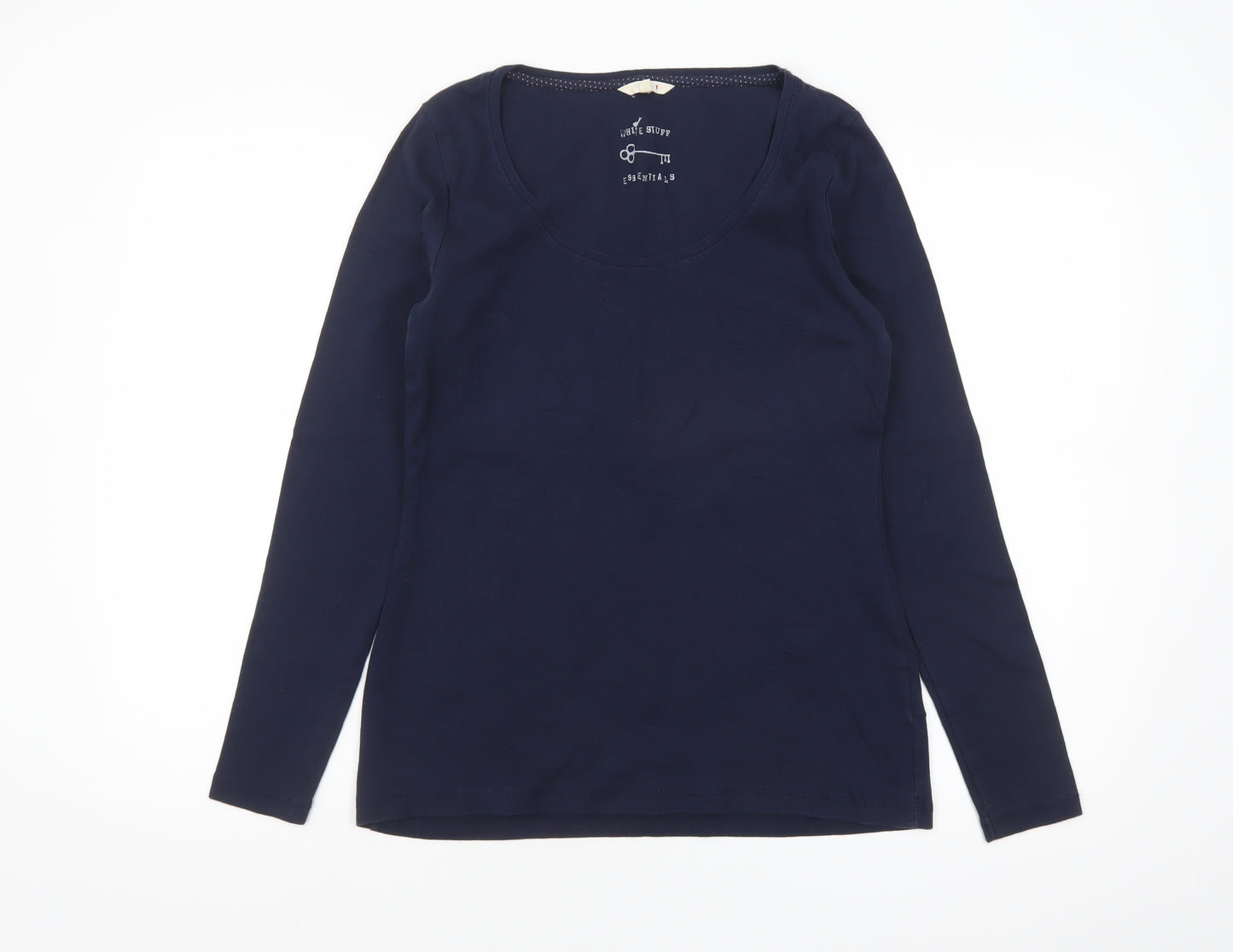 White Stuff Womens Blue Long Sleeve Cotton T-Shirt Size 12