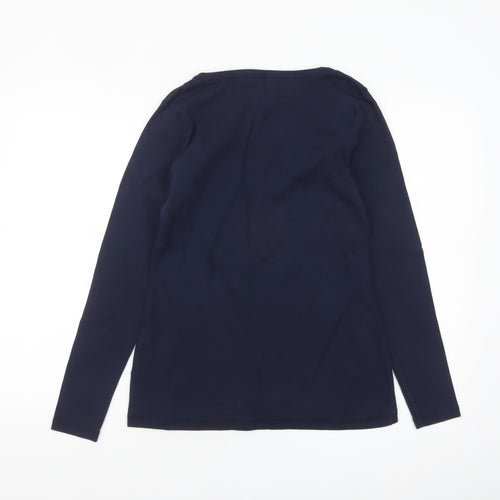 White Stuff Womens Blue Long Sleeve Cotton T-Shirt Size 12