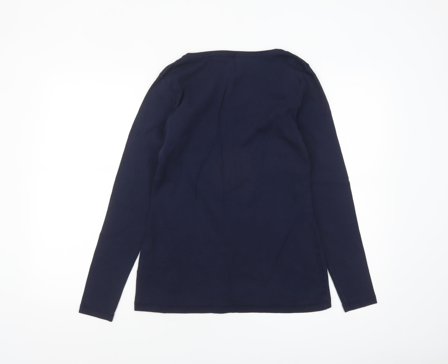 White Stuff Womens Blue Long Sleeve Cotton T-Shirt Size 12