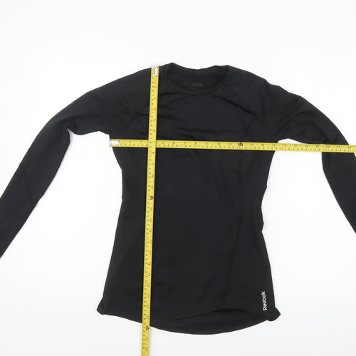 Reebok Womens Black Long Sleeve Slim Fit Activewear Top Size S
