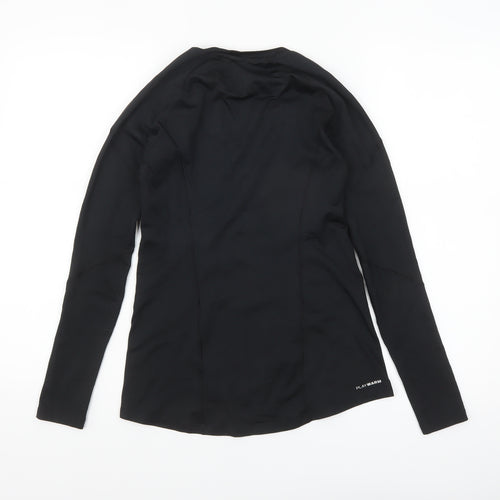 Reebok Womens Black Long Sleeve Slim Fit Activewear Top Size S