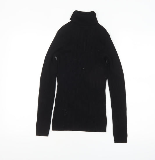 River Island Women’s Black Roll Neck Slim Knit Jumper Size 10