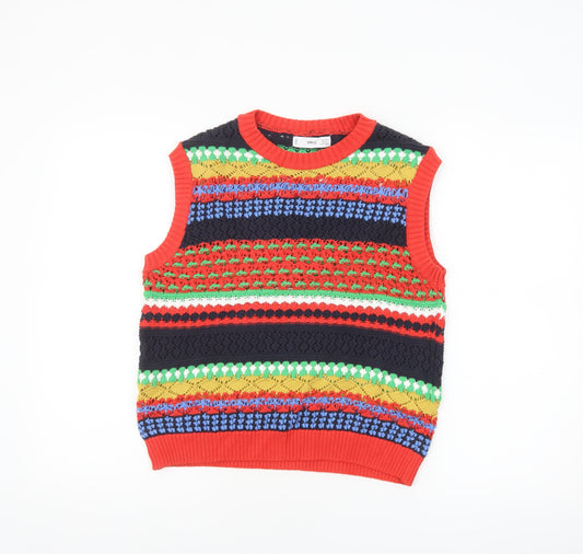 Mango Women's Multicoloured Knit Sleeveless Vest Jumper S