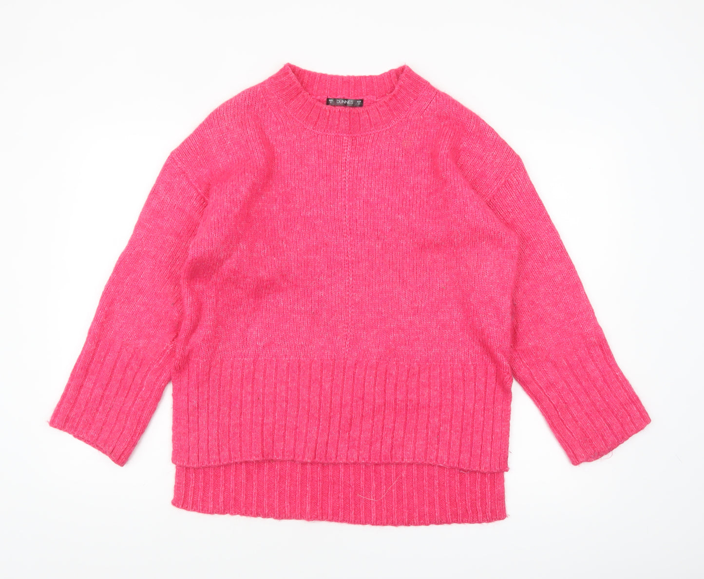 Dunnes Women Pink Crew Neck Long Sleeve Knit Jumper Size S