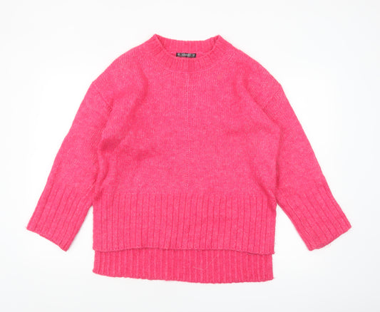 Dunnes Women Pink Crew Neck Long Sleeve Knit Jumper Size S