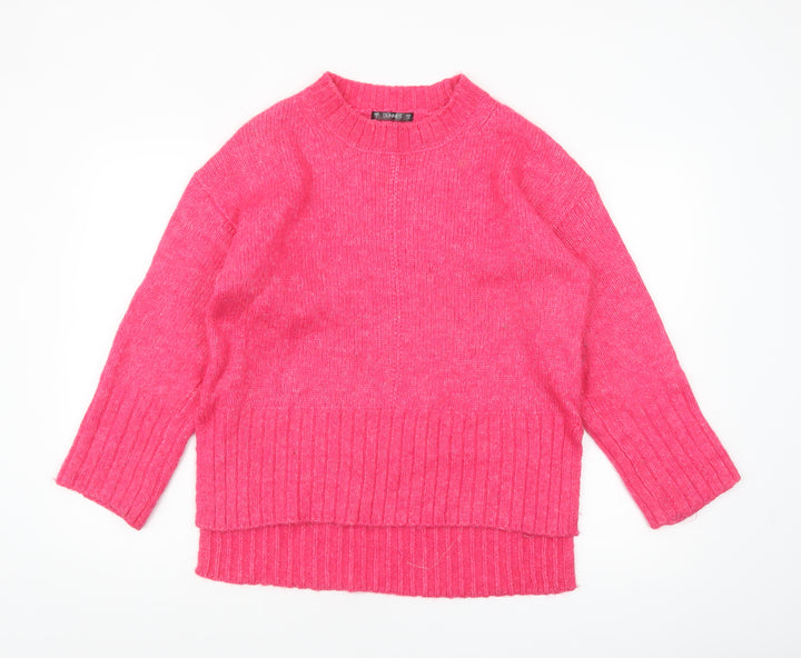 Dunnes Women Pink Crew Neck Long Sleeve Knit Jumper Size S