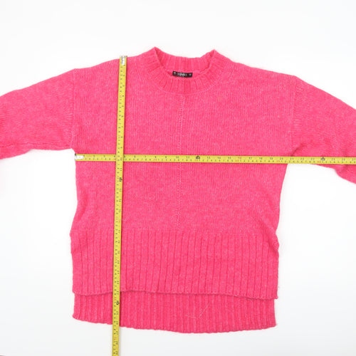 Dunnes Women Pink Crew Neck Long Sleeve Knit Jumper Size S