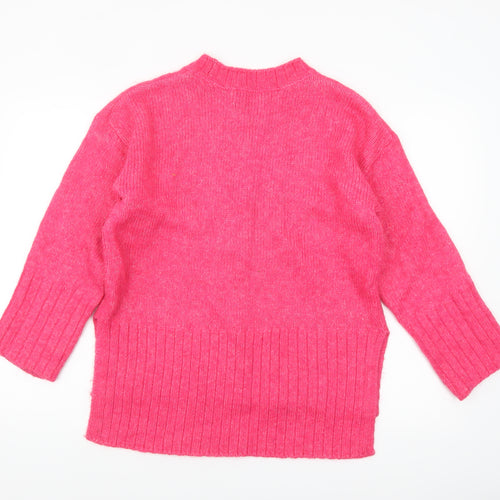 Dunnes Women Pink Crew Neck Long Sleeve Knit Jumper Size S