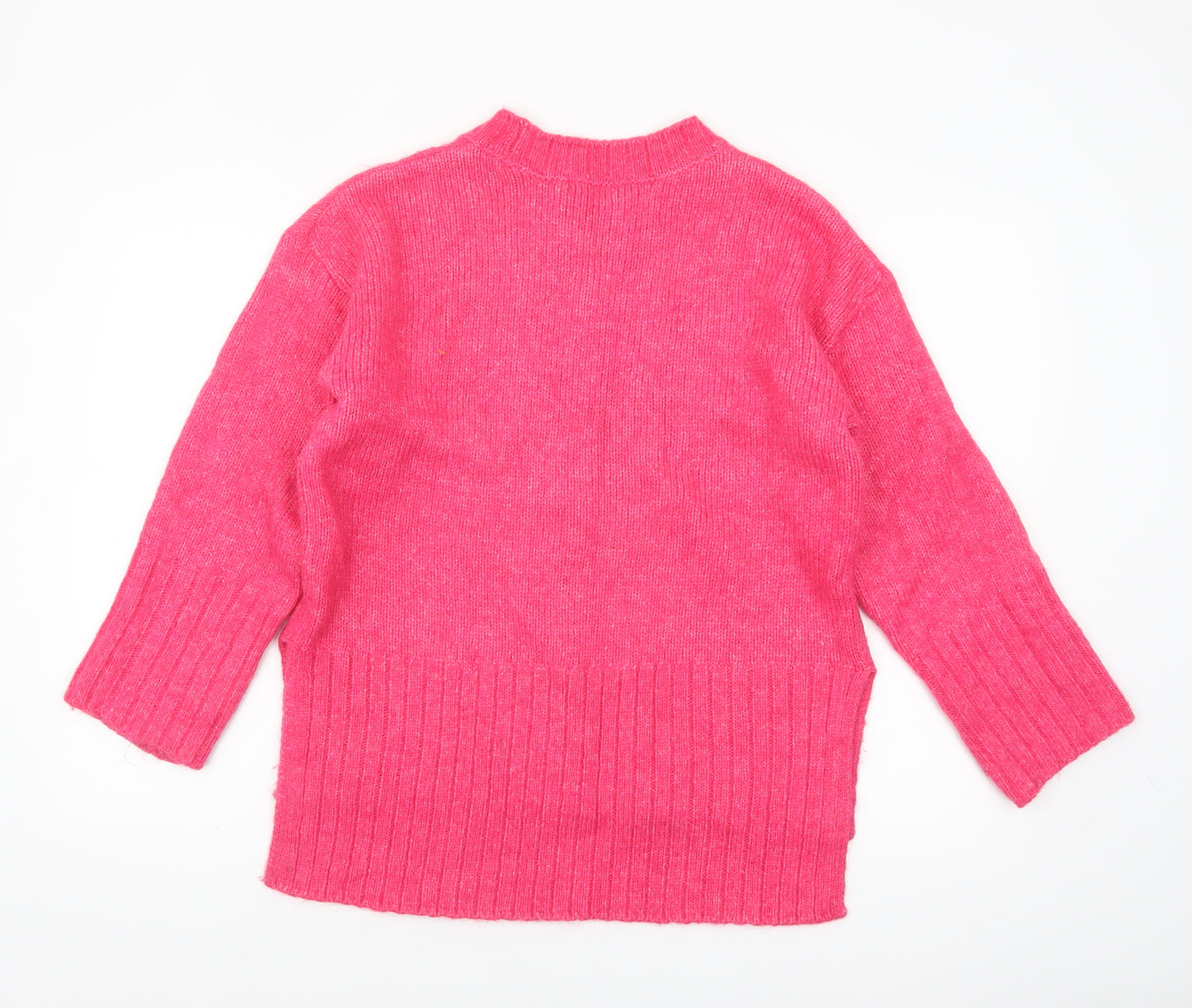 Dunnes Women Pink Crew Neck Long Sleeve Knit Jumper Size S
