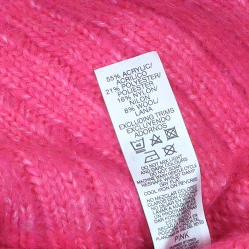 Dunnes Women Pink Crew Neck Long Sleeve Knit Jumper Size S