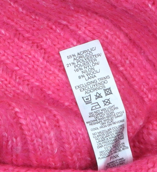 Dunnes Women Pink Crew Neck Long Sleeve Knit Jumper Size S