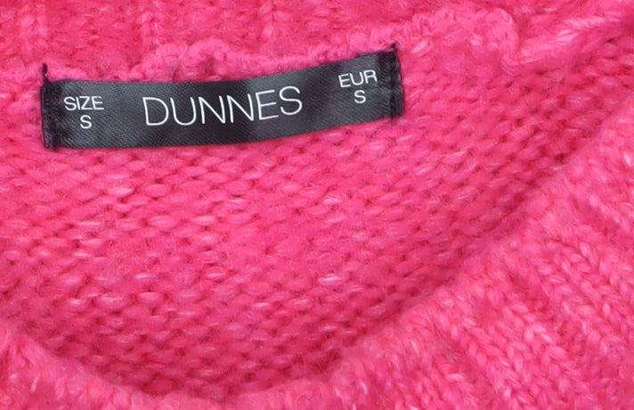 Dunnes Women Pink Crew Neck Long Sleeve Knit Jumper Size S