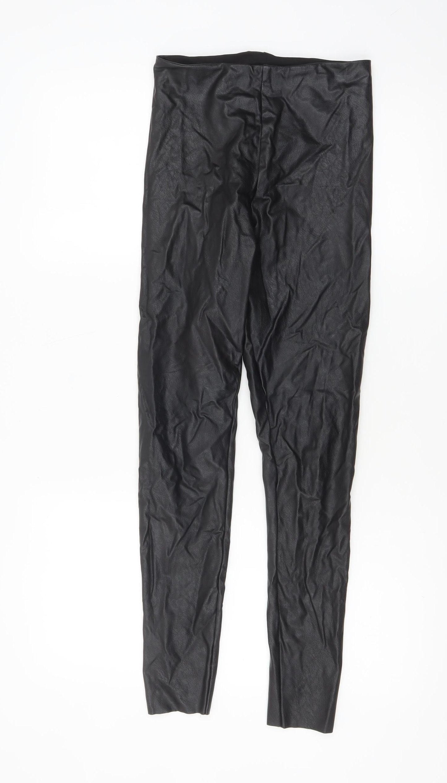 Gallery Women’s Black Faux Leather Stretch Leggings Size M
