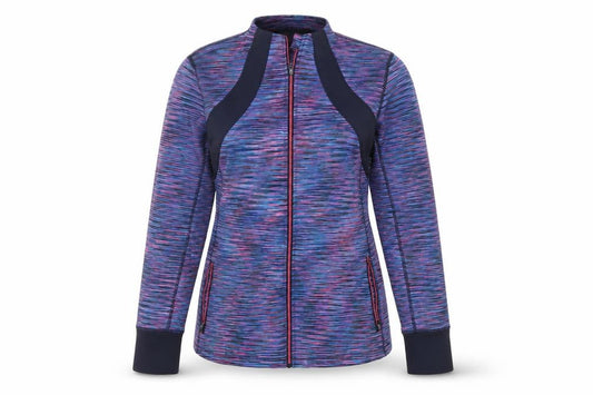 Front view of St. Bernard Women’s Multicoloured Track Jacket, size UK 12-14, Full Zip Sports Top