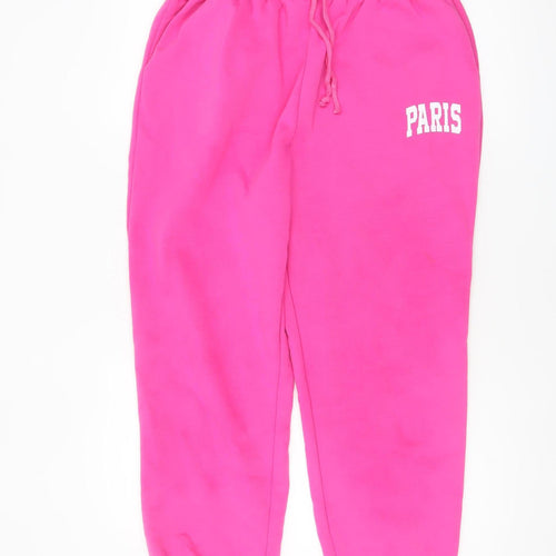 Dunnes Women’s Pink Paris Logo Fleece Sweatpants M
