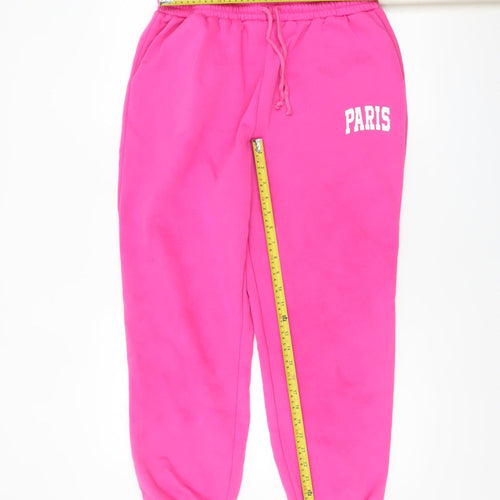 Dunnes Women’s Pink Paris Logo Fleece Sweatpants M