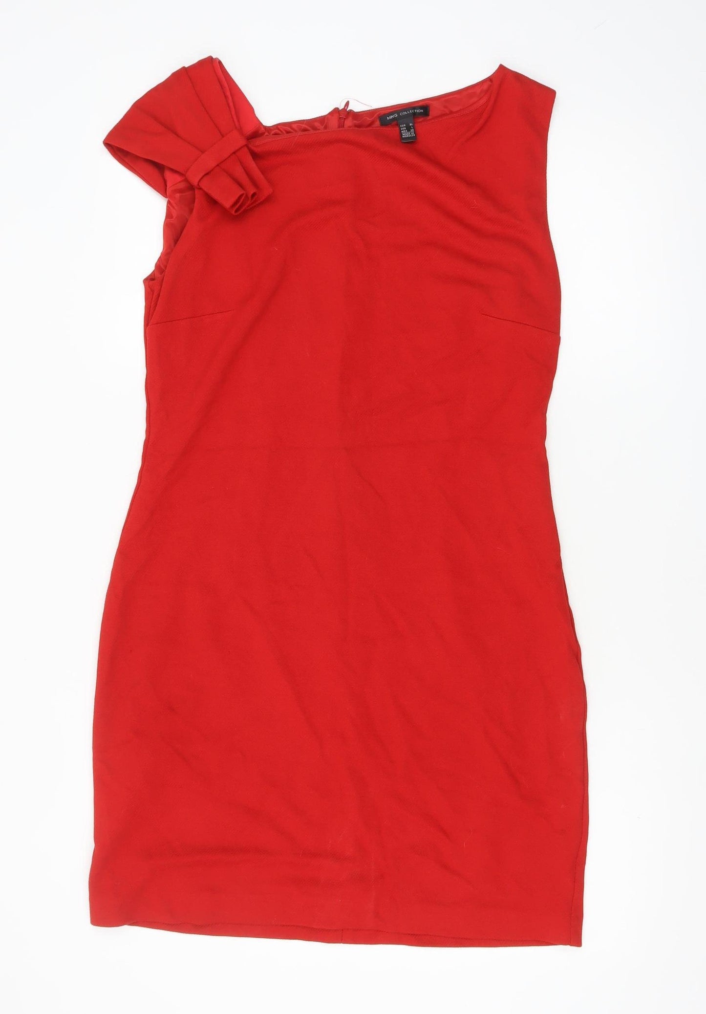 MNG Collection Women Red Bodycon One Shoulder Dress Size 14