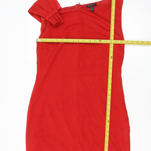 MNG Collection Women Red Bodycon One Shoulder Dress Size 14