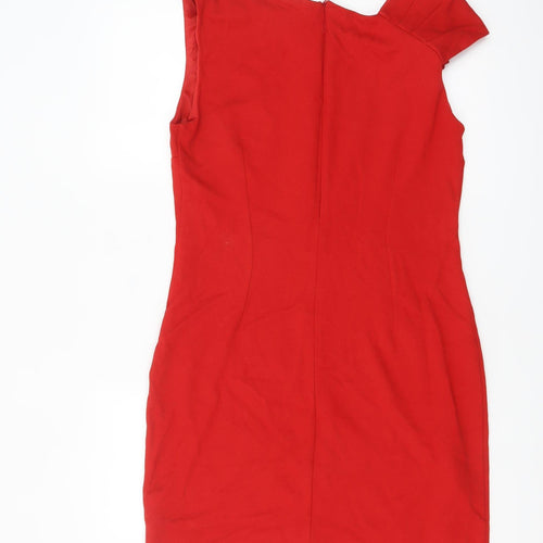 MNG Collection Women Red Bodycon One Shoulder Dress Size 14