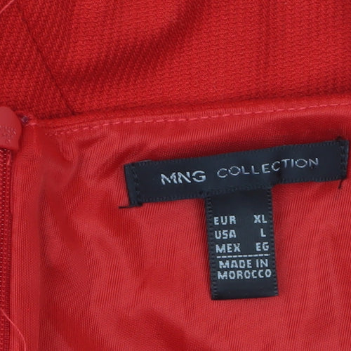 MNG Collection Women Red Bodycon One Shoulder Dress Size 14