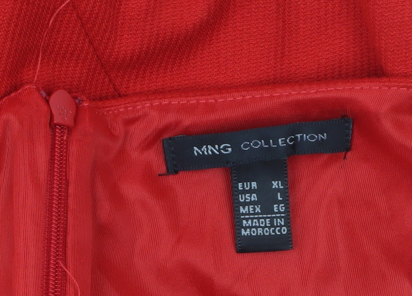 MNG Collection Women Red Bodycon One Shoulder Dress Size 14