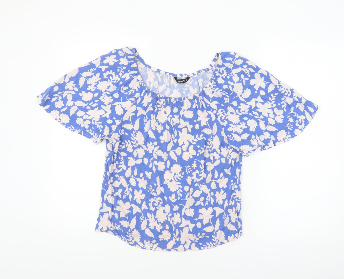 Dunnes Stores Women's Blue Floral Viscose Blouse XS
